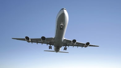 飞机在天空中飞翔