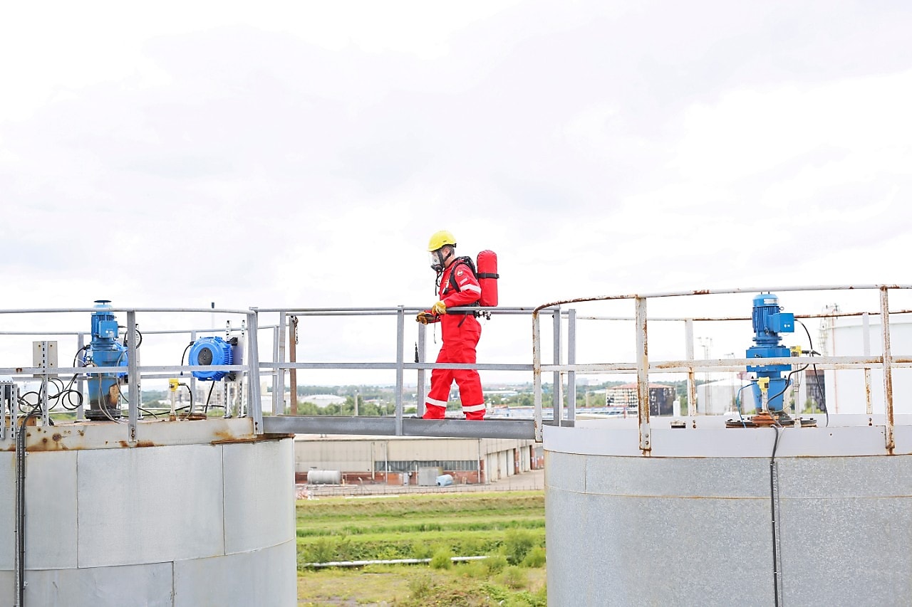 worker working in manufacturing complex