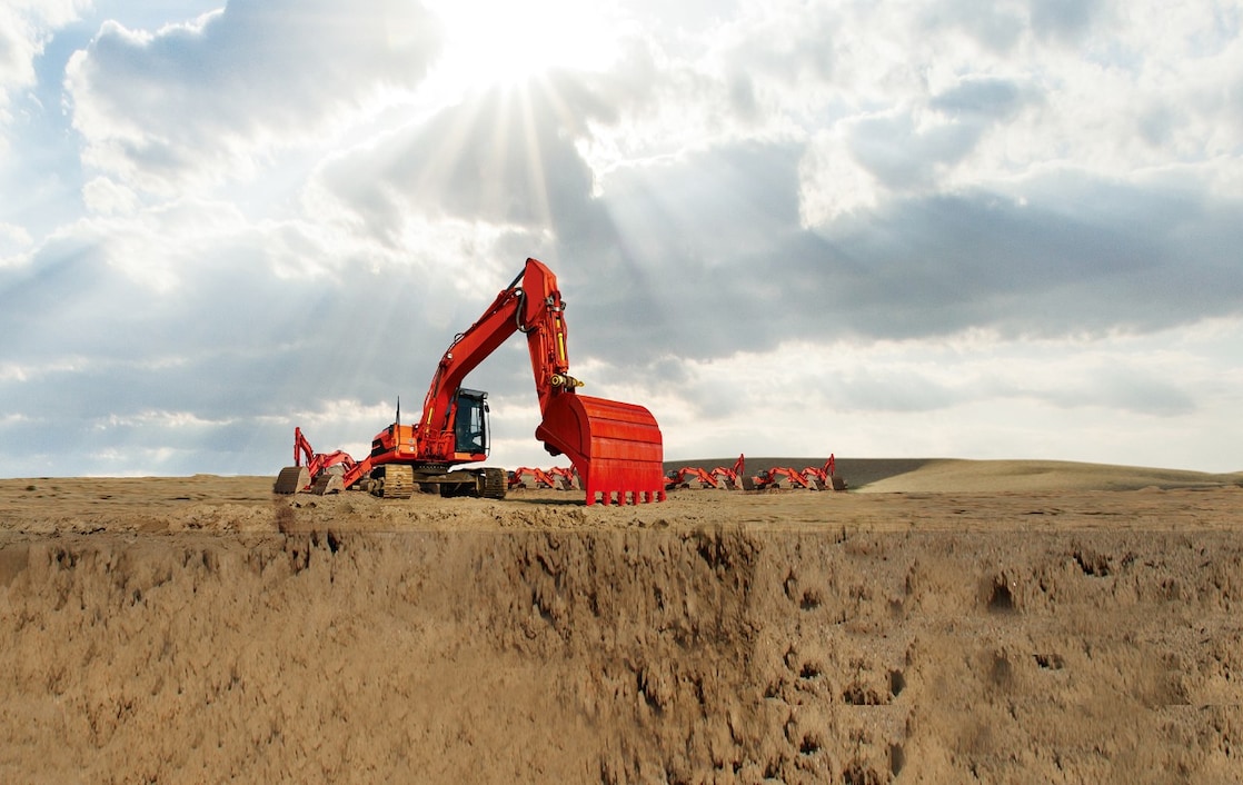 吊车在现场工作