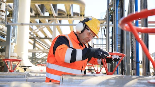 engineer working on a pipeline