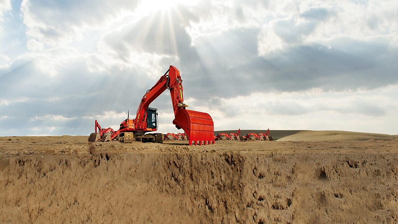 吊车在现场工作