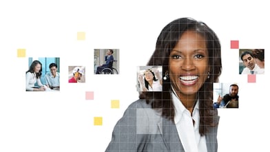 Female employee smiling in the picture