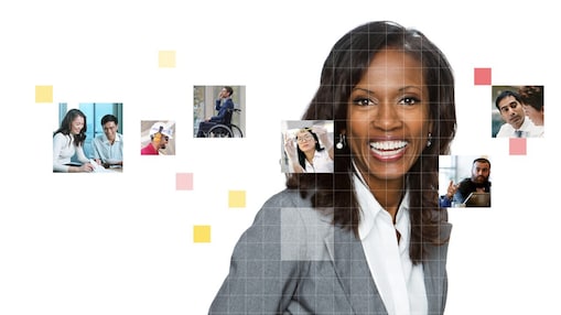Female employee smiling in the picture