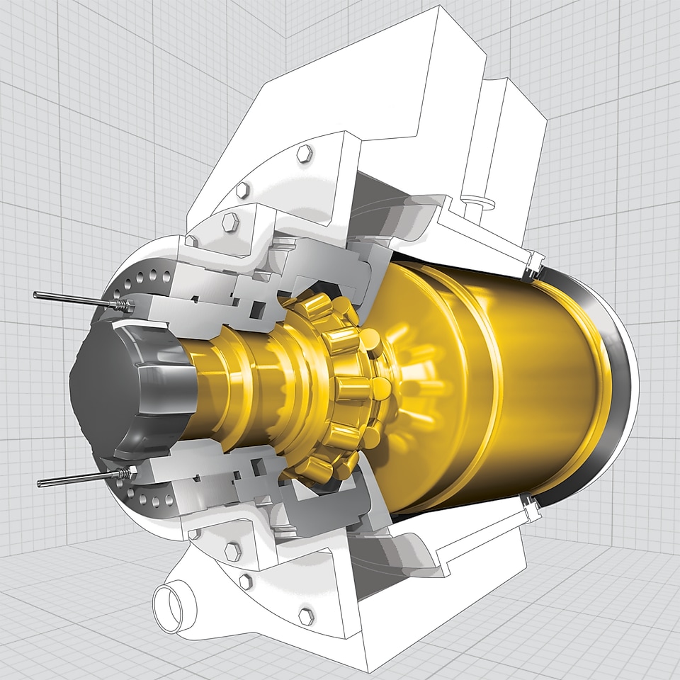 inside view of the industrial equipment of bearing