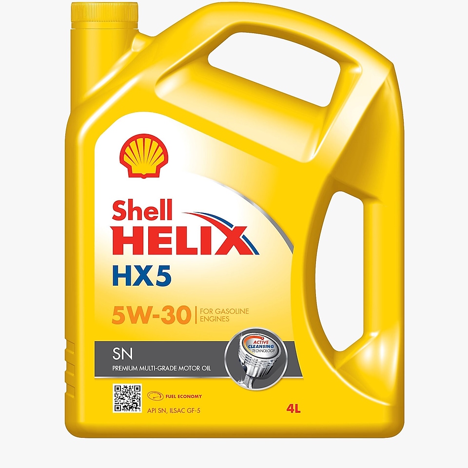 Packshot of Shell Helix HX5 SN 5W-30